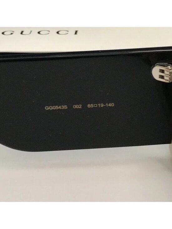 Gucci GG0543S 002 Ivory Black Oversized Rectangular Sunglasses Brown Lens